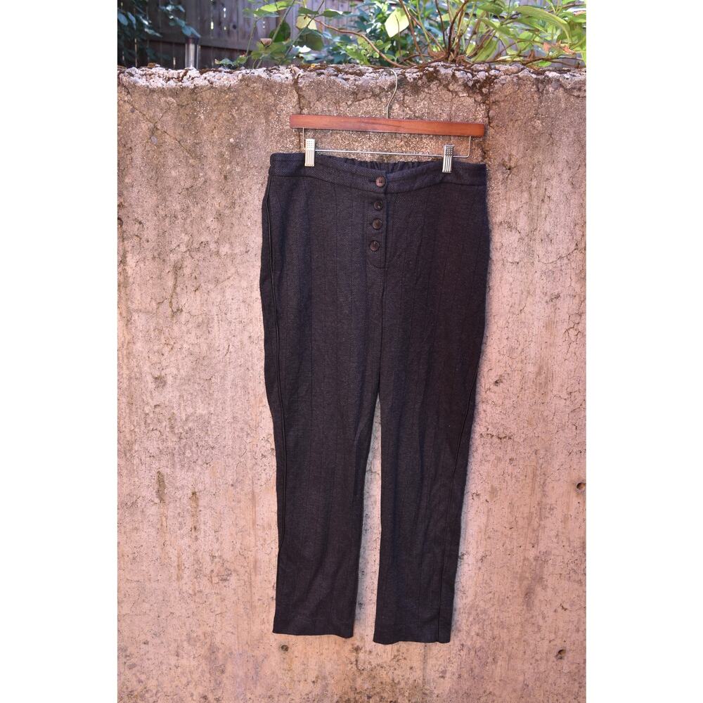 Massimo Dutti Charcoal Button-Front Trousers Size… - image 1